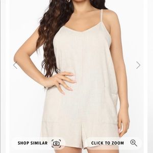 Nude linen romper